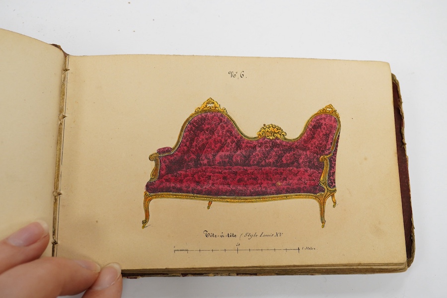 [Furniture History] Le Petit Guide du fabricant de Meubles publie et dessine par M.Jansen, Paris, Livre No2., with 22 hand-coloured plates of chair designs